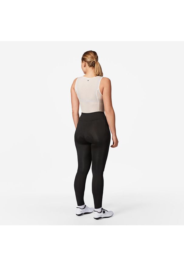 VAN RYSEL - Spodnie rowerowe damskie Btwin 100. Kolor: czarny. Materiał: tkanina, polar, materiał. Sport: kolarstwo