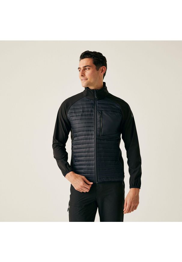 Regatta - Kurtka turystyczna hybrydowa męska Pro Hybrid. Kolor: fioletowy. Materiał: puch, softshell, materiał. Sport: turystyka piesza