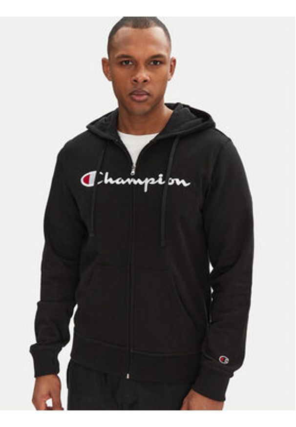 Champion Bluza 220728 Czarny Slim Fit. Kolor: czarny. Materiał: syntetyk, bawełna