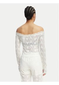 Adidas - adidas Bluzka Lace Bardot KE3458 Biały Slim Fit. Kolor: biały. Materiał: syntetyk #4