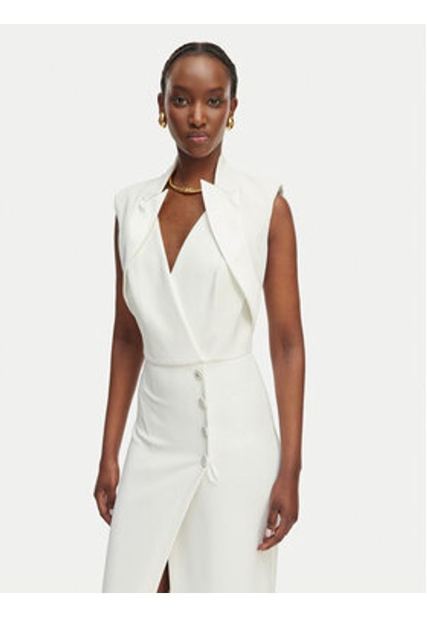 Elisabetta Franchi Sukienka wieczorowa AB-R31-61E2 Biały Regular Fit. Kolor: biały. Materiał: syntetyk. Styl: wizytowy