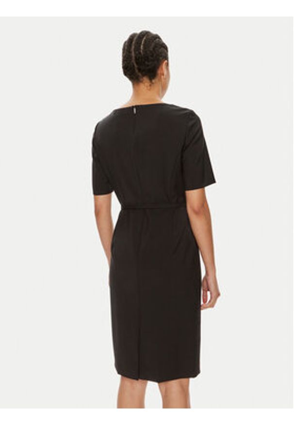 BOSS - Boss Sukienka codzienna Daleah 50490041 Czarny Slim Fit. Okazja: na co dzień. Kolor: czarny. Materiał: wełna. Typ sukienki: proste. Styl: casual