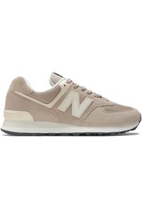 Buty unisex New Balance U574WO2 – beżowe. Okazja: na co dzień. Kolor: beżowy. Materiał: guma, zamsz, skóra, materiał, syntetyk. Szerokość cholewki: normalna. Model: New Balance 574 #1