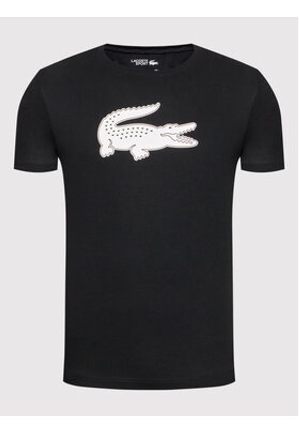 Lacoste T-Shirt TH2042 Czarny Regular Fit. Kolor: czarny. Materiał: bawełna