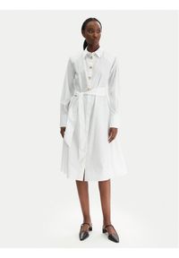 Karl Lagerfeld - KARL LAGERFELD Sukienka koszulowa B1W13026 Biały Regular Fit. Typ kołnierza: dekolt w karo. Kolor: biały. Materiał: bawełna. Typ sukienki: koszulowe #1