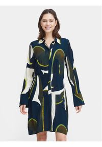 Fransa Sukienka koszulowa 20613287 Granatowy Regular Fit. Kolor: niebieski. Materiał: wiskoza. Typ sukienki: koszulowe #1