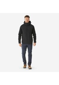 quechua - Bluza turystyczna męska Quechua NH500 Hybride. Typ kołnierza: kaptur. Kolor: czarny. Materiał: polar, tkanina, dzianina, materiał, poliester