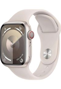 APPLE - Smartwatch Apple Watch 9 GPS + Cellular 41mm Starlight Alu Sport S/M Beżowy (mrhn3qc/a). Rodzaj zegarka: smartwatch. Kolor: beżowy. Styl: sportowy #1