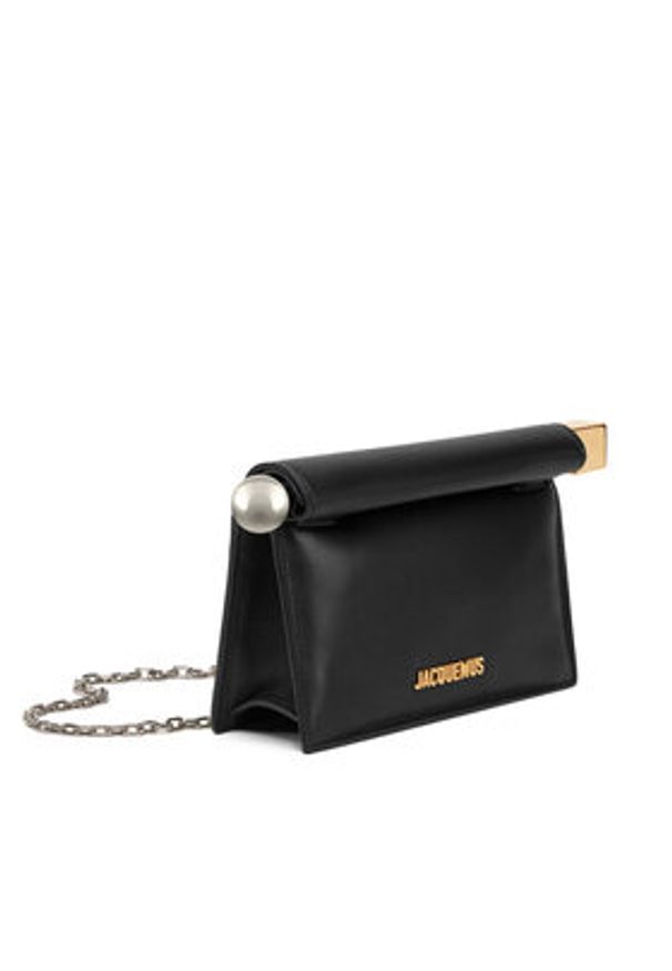 JACQUEMUS Torebka La Petite Pochette Rond C 24E241BA392-3171 Czarny. Kolor: czarny. Materiał: skórzane