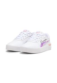 Puma - Dziecięce sneakersy Carina 2.0 Crystal Wing PUMA White Peach Smoothie Black Pink. Kolor: wielokolorowy, różowy, czarny, biały. Sezon: lato #1