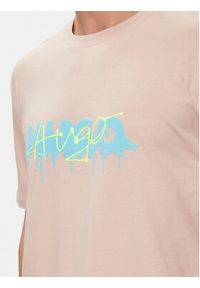 Hugo T-Shirt Decation 50515282 Różowy Regular Fit. Kolor: różowy. Materiał: bawełna #4