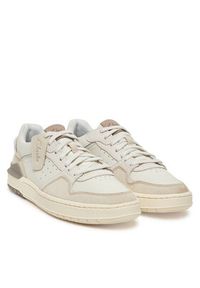 Clarks Sneakersy Courtlite2 Lo 26181290 Écru. Materiał: skóra, zamsz