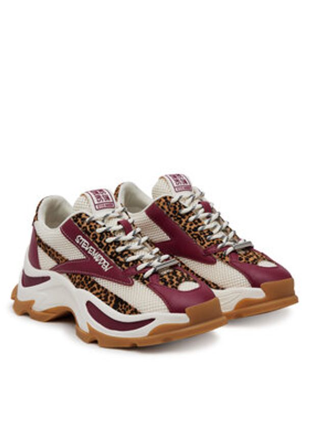 Steve Madden Sneakersy Zoomz-L SM11003503 Bordowy. Kolor: czerwony. Materiał: materiał