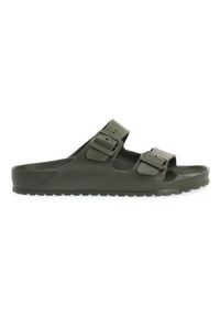 Klapki męskie Birkenstock Arizona Eva. Zapięcie: bez zapięcia. Kolor: zielony, wielokolorowy, brązowy. Materiał: materiał, syntetyk. Szerokość cholewki: normalna. Sport: turystyka piesza