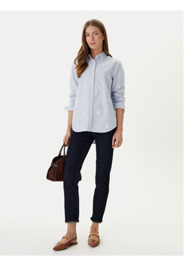 TOMMY HILFIGER - Tommy Hilfiger Koszula WW0WW49386 Błękitny Relaxed Fit. Kolor: niebieski. Materiał: bawełna