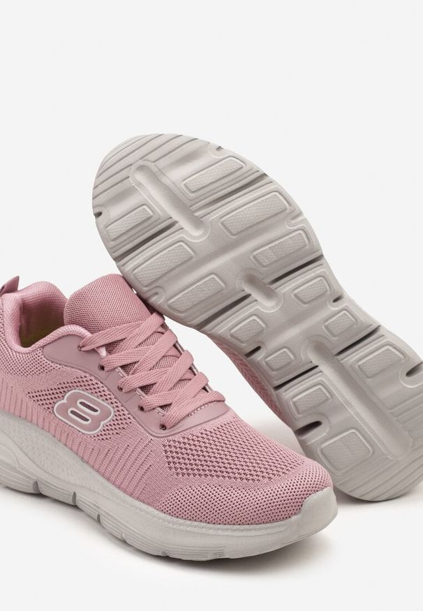 Born2be - Różowe Buty Sportowe Sneakersy z Siateczki z Aplikacją na Grubej Podeszwie Sonoriela. Okazja: na co dzień. Kolor: różowy. Materiał: materiał. Wzór: aplikacja. Sezon: lato, wiosna