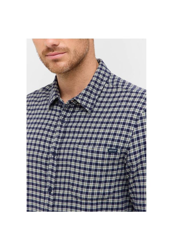 Męska Koszula Mustang Style Eastbridge brushed twill mini check blue 1016960 12785