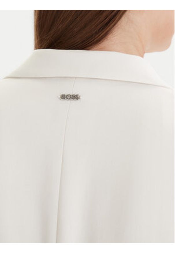 BOSS - Boss Marynarka Jocaluah 50490053 Écru Regular Fit. Materiał: syntetyk