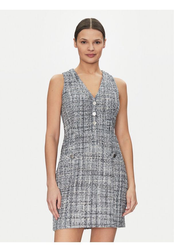 Guess Sukienka koktajlowa W5GK0E WH7I0 Szary Bodycon Fit. Kolor: szary. Materiał: syntetyk. Typ sukienki: bodycon. Styl: wizytowy
