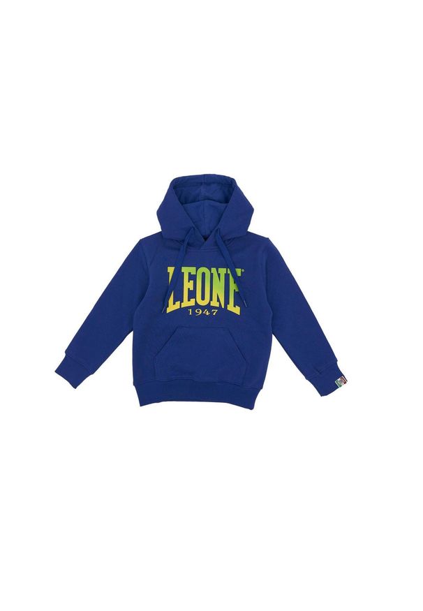 LEONE 1947 APPAREL - Dziecięca bluza z kapturem i logo Basic. Typ kołnierza: kaptur. Kolor: niebieski. Sport: joga i pilates