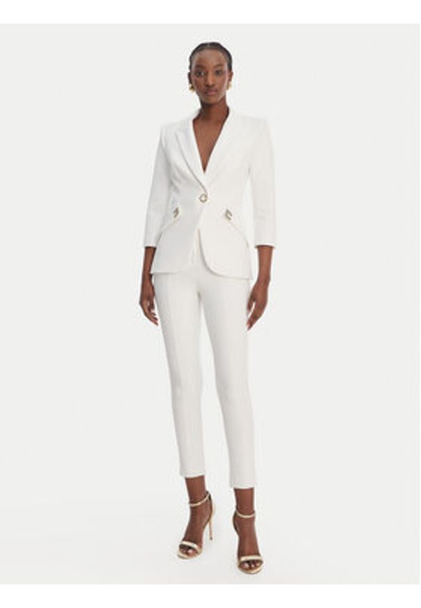 Elisabetta Franchi Spodnie materiałowe PA-158-61E2-V350 Biały Skinny Fit. Kolor: biały. Materiał: syntetyk