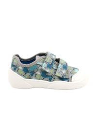 Befado obuwie dziecięce 907P156 Dino niebieskie szare zielone. Kolor: zielony, szary, niebieski, wielokolorowy. Materiał: bawełna, materiał. Sezon: lato #2