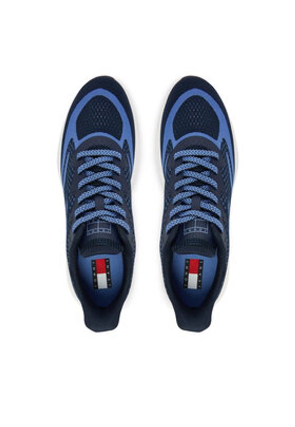 Tommy Jeans Sneakersy Runner Knitted EM0EM01713 Niebieski. Kolor: niebieski. Materiał: materiał