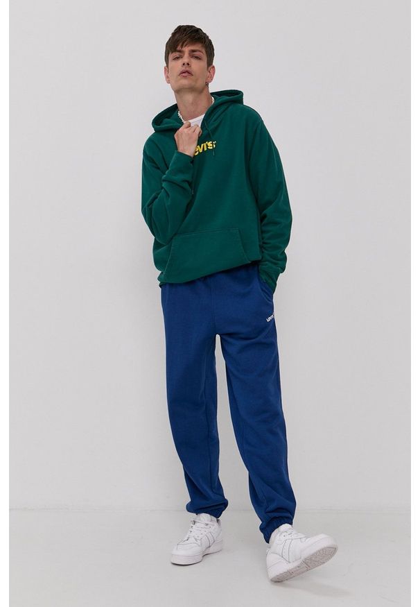 Levi's® - Levi's - Bluza bawełniana. Okazja: na co dzień, na spotkanie biznesowe. Kolor: zielony. Materiał: bawełna. Wzór: nadruk. Styl: casual, biznesowy