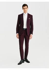 Pako Lorente - PAKO LORENTE - Bordowe spodnie ganiturowe. Kolor: czerwony. Materiał: poliester, elastan, wiskoza. Wzór: gładki. Sezon: wiosna, lato #5