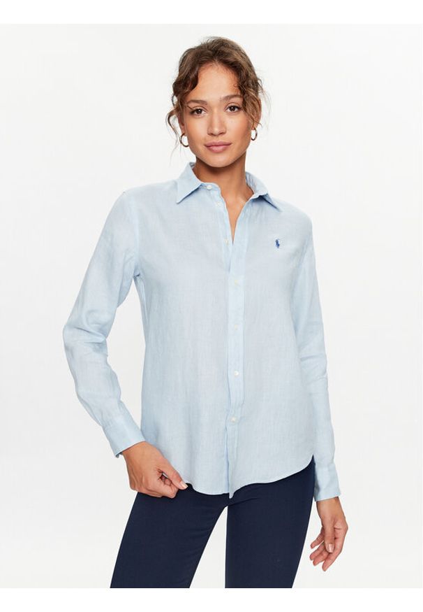 Polo Ralph Lauren Koszula 211920516003 Niebieski Relaxed Fit. Typ kołnierza: polo. Kolor: niebieski. Materiał: len