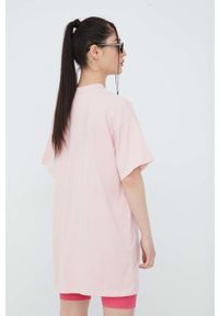 Prosto. - Prosto sukienka bawełniana kolor różowy mini oversize. Kolor: różowy. Materiał: bawełna. Wzór: nadruk. Typ sukienki: oversize, proste. Długość: mini
