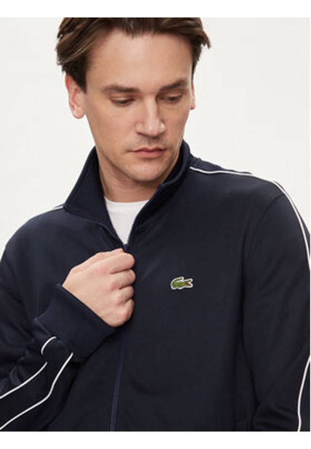 Lacoste Bluza SH1457 Granatowy Regular Fit. Kolor: niebieski. Materiał: bawełna