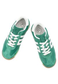 Sneakersy damskie Filippo, cholewka ze skóry naturalnej zamszowej klasyczne sznurowanie sportowy fason, zielone, DP7686/26. Okazja: na co dzień, na spacer. Zapięcie: sznurówki. Kolor: zielony. Materiał: skóra, zamsz. Szerokość cholewki: normalna. Sport: turystyka piesza #4