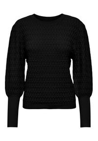 only - ONLY Sweter 15264797 Czarny Regular Fit. Kolor: czarny. Materiał: wiskoza #6