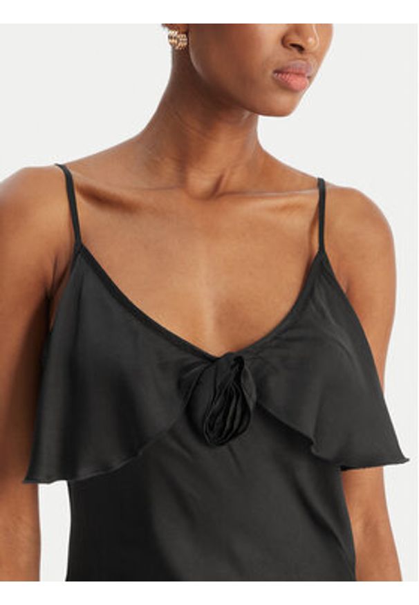 Fracomina Sukienka koktajlowa FS26SD2007W58301 Czarny Slim Fit. Kolor: czarny. Materiał: wiskoza. Styl: wizytowy