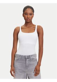 Hunkemöller Body 302039 Biały Slim Fit. Kolor: biały. Materiał: bawełna