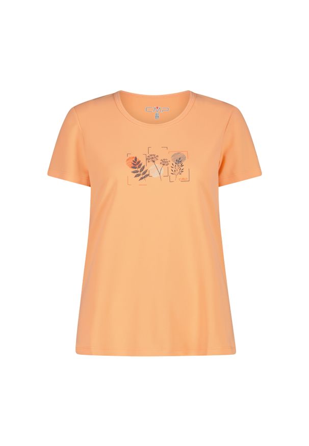 Koszulka damska turystyczna CMP 38T6656. Kolor: żółty, wielokolorowy, pomarańczowy. Sport: turystyka piesza