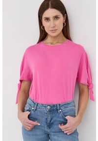 Silvian Heach t-shirt bawełniany damska kolor różowy. Kolor: różowy. Materiał: bawełna. Wzór: gładki #3