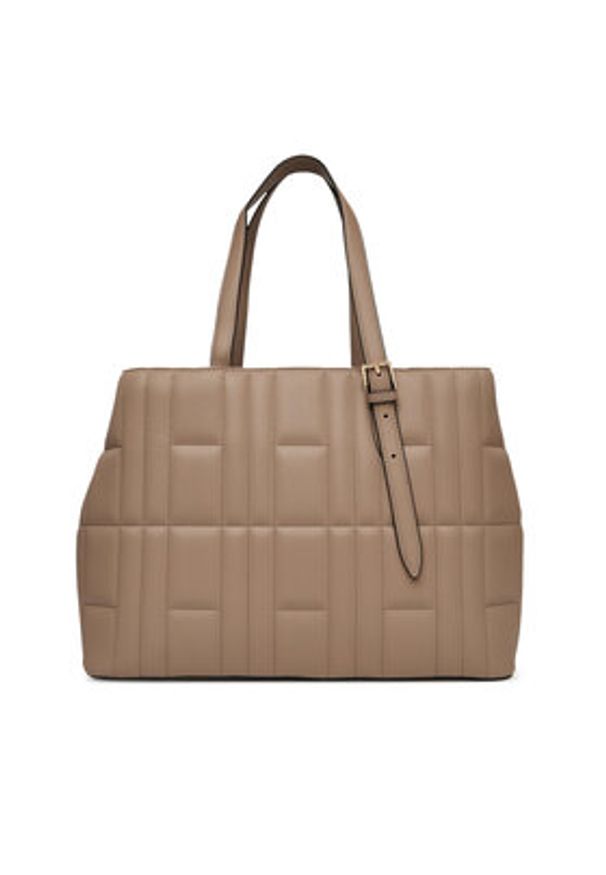 TOMMY HILFIGER - Tommy Hilfiger Torebka Th Feminine Tote AW0AW17452 Beżowy. Kolor: beżowy. Materiał: skórzane