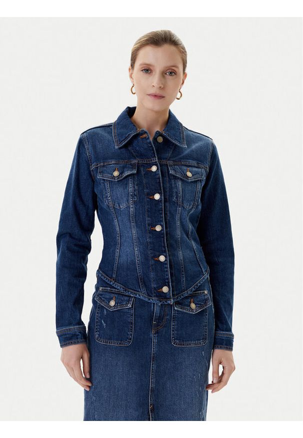 Guess Kurtka jeansowa W5YN49 D5QP4 Granatowy Regular Fit. Kolor: niebieski. Materiał: bawełna