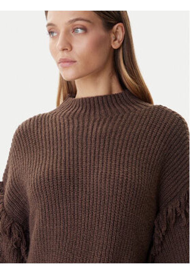 only - ONLY Sweter Molly 15363467 Brązowy Regular Fit. Kolor: brązowy. Materiał: syntetyk