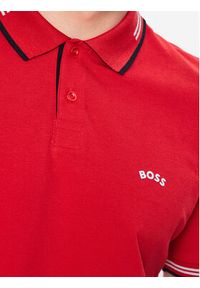 BOSS - Boss Polo 50469245 Czerwony Slim Fit. Typ kołnierza: polo. Kolor: czerwony. Materiał: bawełna #3