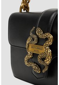 Just Cavalli - JUST CAVALLI Czarna kopertówka Iconic Snakes - Style 8. Kolor: czarny. Wzór: aplikacja. Materiał: zdobione. Styl: wizytowy, elegancki #5