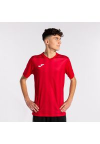 Koszulka do piłki nożnej męska Joma Boy Inter II z krótkim rękawem. Kolor: czerwony. Długość rękawa: krótki rękaw. Długość: krótkie. Sport: piłka nożna
