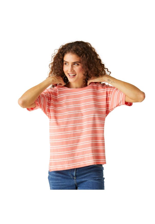 Regatta - Abaya damska koszulka. Kolor: różowy. Materiał: bawełna. Sport: turystyka piesza