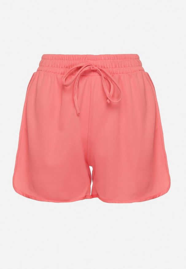 Born2be - Różowe Szorty z Gumką w Pasie i Ozdobnym Sznurkiem Milarisa. Okazja: na co dzień. Kolor: różowy. Styl: klasyczny, casual, elegancki