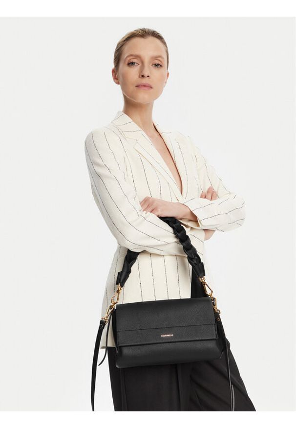 Coccinelle Torba BOHEME GRANA DOUBLE Czarny. Kolor: czarny. Materiał: skórzane