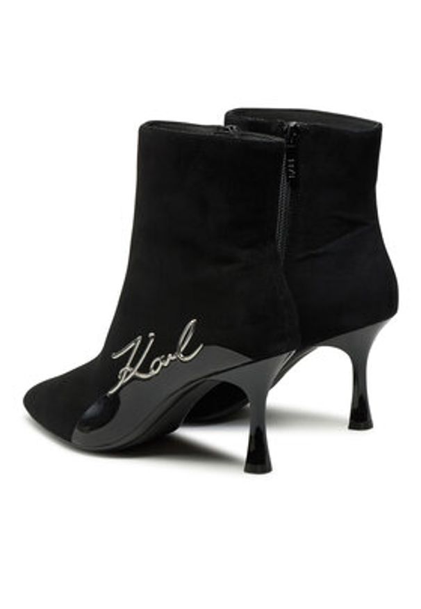 Karl Lagerfeld - KARL LAGERFELD Botki KL32744 Czarny. Kolor: czarny. Materiał: zamsz, skóra