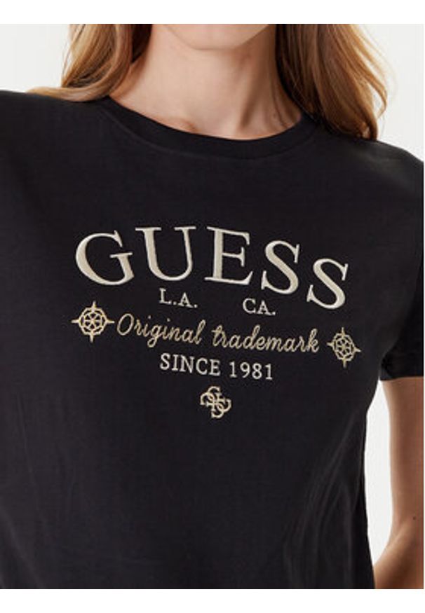 Guess T-Shirt V5YI03 I3Z14 Czarny Regular Fit. Kolor: czarny. Materiał: bawełna
