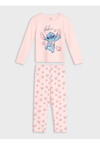 Sinsay - Bawełniana piżama dwuczęściowa z nadrukiem - różowy. Kolor: różowy. Materiał: bawełna. Wzór: nadruk #1